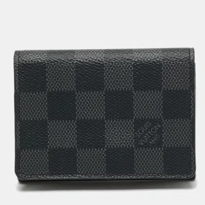 Pre-owned Louis Vuitton Damier Graphite Canvas Envelope Business Card Holder In Black