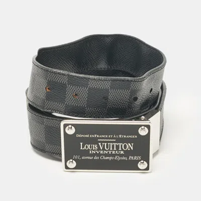 Pre-owned Louis Vuitton Damier Graphite Canvas Inventeur Reversible Belt 120 Cm In Black