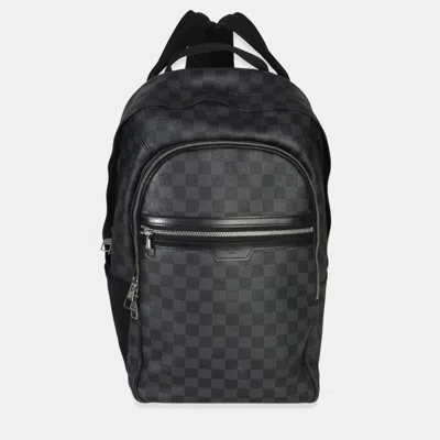 Pre-owned Louis Vuitton Damier Graphite Canvas Michael Backpack In Black