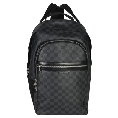 Pre-owned Louis Vuitton Damier Graphite Canvas Michael Backpack In Black