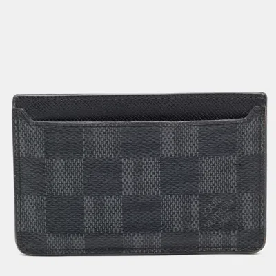 Pre-owned Louis Vuitton Damier Graphite Canvas Neo Porte Cartes Card Holder In Black
