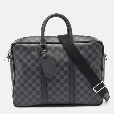 Pre-owned Louis Vuitton Damier Graphite Canvas Nm Icare Bag In Black