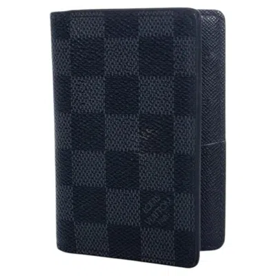Pre-owned Louis Vuitton , Damier Graphite Card Holder In Black