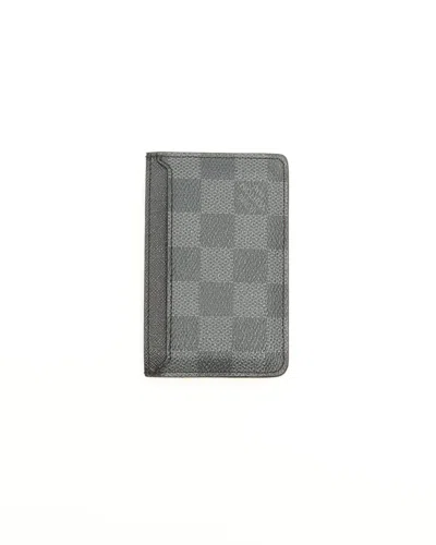 Pre-owned Louis Vuitton Damier Graphite Card Holder In Gray