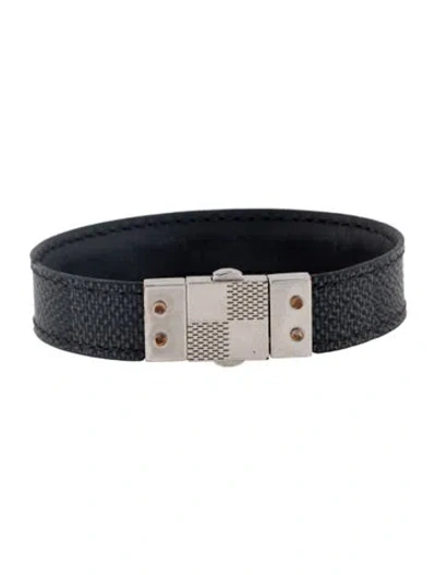 Pre-owned Louis Vuitton Damier Graphite Check It Reversible Bracelet In Multi