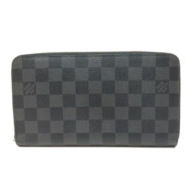 Pre-owned Louis Vuitton Damier Graphite Damier Canvas Long Wallet (bi-fold) () In Gray