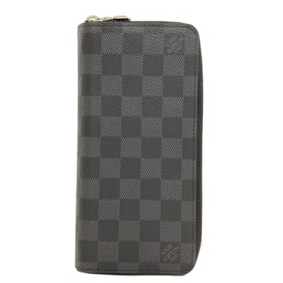 Pre-owned Louis Vuitton Damier Graphite Damier Canvas Long Wallet (bi-fold) () In Gray