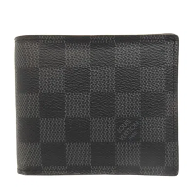 Pre-owned Louis Vuitton Damier Graphite Damier Canvas Wallet (bi-fold) () In Gray