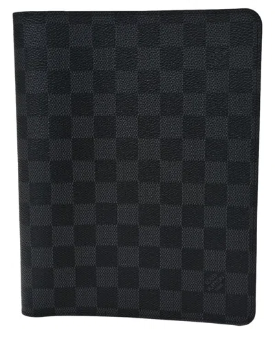 Pre-owned Louis Vuitton Damier Graphite Desk Agenda Cover (authentic )