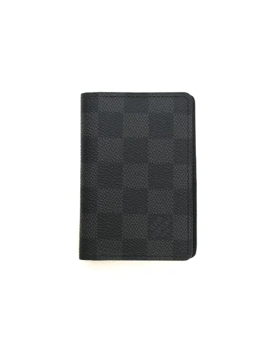 Pre-owned Louis Vuitton Damier Graphite Flap Card Holder In Black