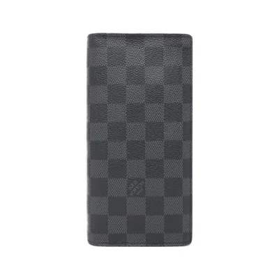 Pre-owned Louis Vuitton Damier Graphite Graphite Damier Graphite Long Wallet (bi-fold) () In Gray