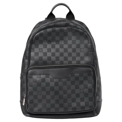 Pre-owned Louis Vuitton Damier Graphite Ifini Calfskin Leather Campus Backpack In Black