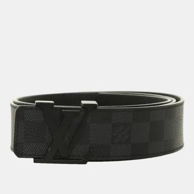 Pre-owned Louis Vuitton Damier Graphite Initiales Belt In Black
