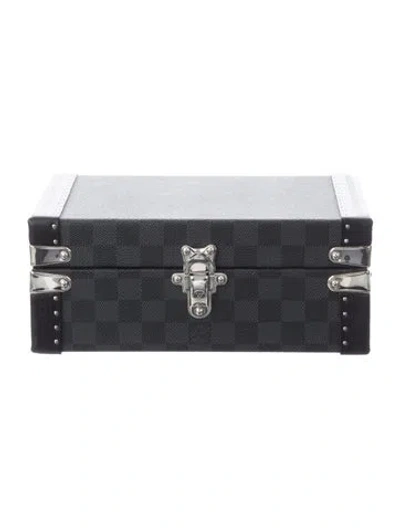 Pre-owned Louis Vuitton Damier Graphite Jewelry Box In Black
