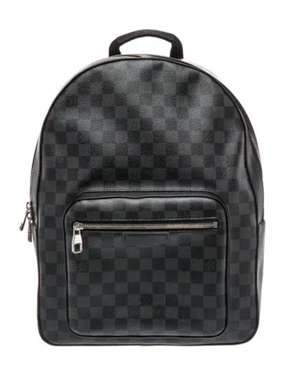 Pre-owned Louis Vuitton Damier Graphite Josh Backpack In Black