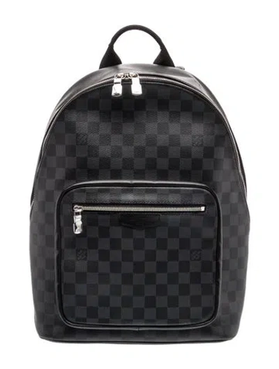 Pre-owned Louis Vuitton Damier Graphite Josh Backpack In Black