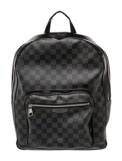 Pre-owned Louis Vuitton Damier Graphite Josh Coated Canvas Backpack In Black