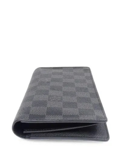Pre-owned Louis Vuitton Damier Graphite Long Wallet In Black