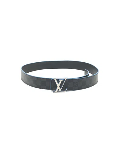 Pre-owned Louis Vuitton Damier Graphite Lv Belt, Size 95 In Black