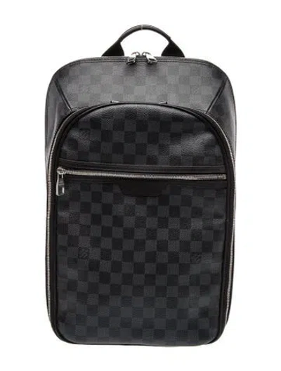 Pre-owned Louis Vuitton Damier Graphite Michael Backpack In Black