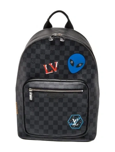 Pre-owned Louis Vuitton Damier Graphite My World Tour Damier Graphite Josh Backpack In Black