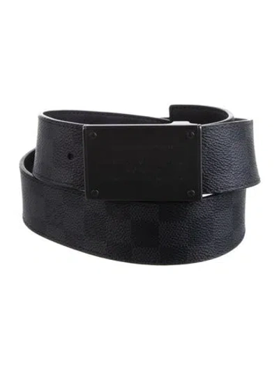 Pre-owned Louis Vuitton Damier Graphite Pattern Coated Canvas Belt In Black