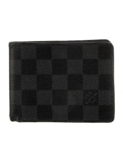 Pre-owned Louis Vuitton Damier Graphite Pattern Coated Canvas Bifold Wallet In Black
