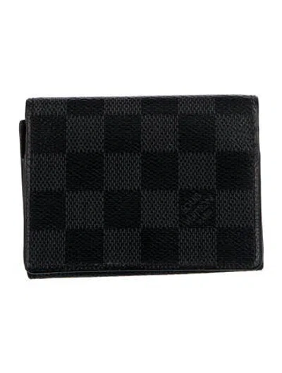 Pre-owned Louis Vuitton Damier Graphite Pattern Coated Canvas Bifold Wallet In Black