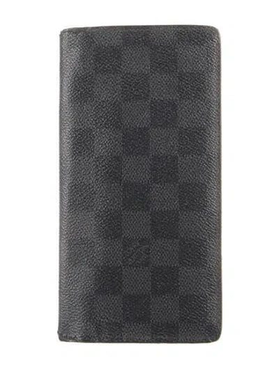 Pre-owned Louis Vuitton Damier Graphite Pattern Coated Canvas Brazza Wallet In Multi