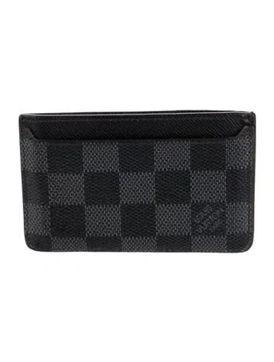 Pre-owned Louis Vuitton Damier Graphite Pattern Coated Canvas Card Case In Multi