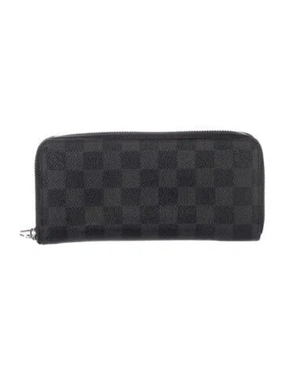 Pre-owned Louis Vuitton Damier Graphite Pattern Coated Canvas Continental Wallet In Black