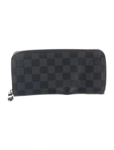 Pre-owned Louis Vuitton Damier Graphite Pattern Coated Canvas Continental Wallet In Black