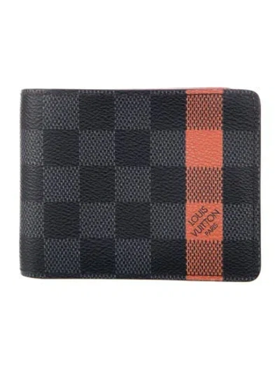 Pre-owned Louis Vuitton Damier Graphite Pattern Coated Canvas Marco Wallet In Gray