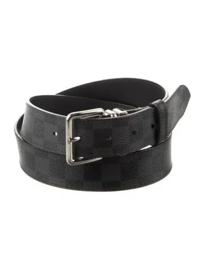Pre-owned Louis Vuitton Damier Graphite Pattern Coated Canvas Waist Belt In Black
