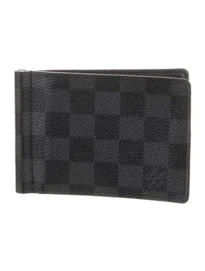 Pre-owned Louis Vuitton Damier Graphite Pattern Coated Canvas Wallet In Black