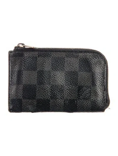 Pre-owned Louis Vuitton Damier Graphite Pattern Coated Canvas Wallet In Black