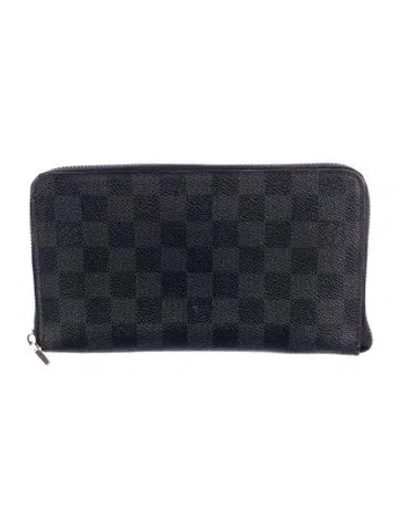 Pre-owned Louis Vuitton Damier Graphite Pattern Coated Canvas Zippy Organizer Wallet In Black/grey