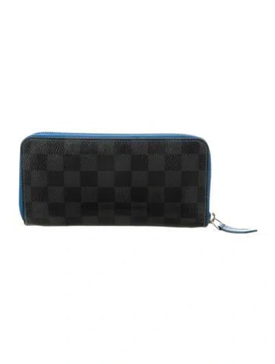 Pre-owned Louis Vuitton Damier Graphite Pattern Coated Canvas Zippy Wallet In Black