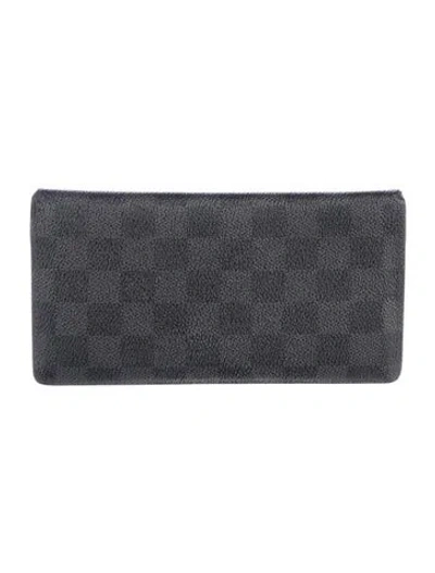 Pre-owned Louis Vuitton Damier Graphite Pattern Leather Bifold Wallet In Gray