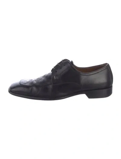 Pre-owned Louis Vuitton Damier Graphite Pattern Leather Oxfords In Black
