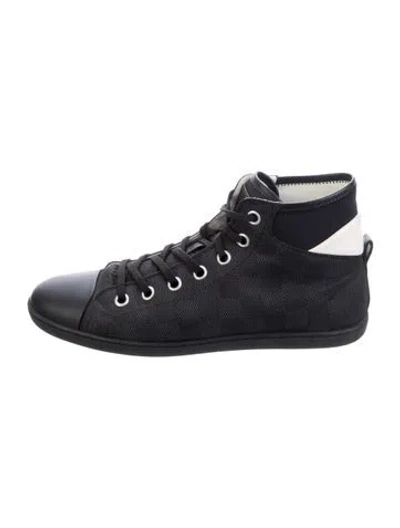 Pre-owned Louis Vuitton Damier Graphite Pattern Leather Sneakers In Black/grey
