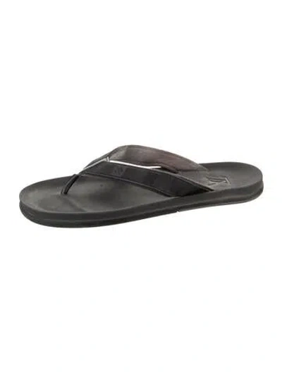 Pre-owned Louis Vuitton Damier Graphite Pattern Rubber Flip Flops In Black