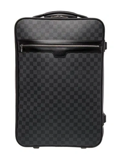 Pre-owned Louis Vuitton Damier Graphite Pégase 55 Suitcase In Gray