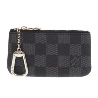 Pre-owned Louis Vuitton Damier Graphite Silver Black Damier Graphite Damier Graphite Coin Purse/coin Case (pre