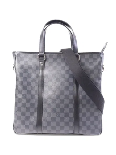 Pre-owned Louis Vuitton Damier Graphite Tadao Mm Tote Bag In Gray