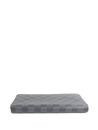 Pre-owned Louis Vuitton Damier Graphite Zippy Organizer Long Wallet In Grey