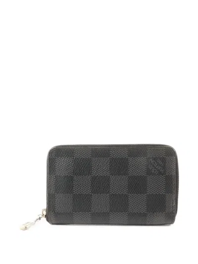 Pre-owned Louis Vuitton Damier Graphite Zippy Wallet In Black