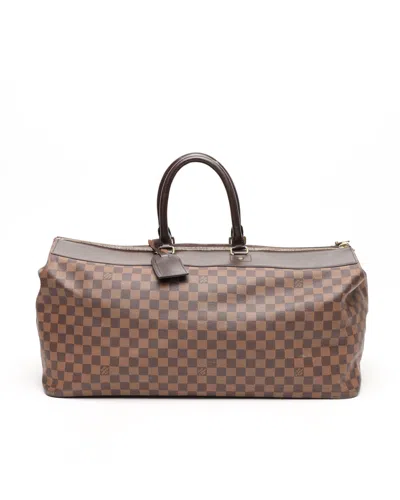 Pre-owned Louis Vuitton Damier Greenwich Gm Weekend Bag In Brown