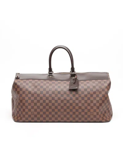 Pre-owned Louis Vuitton Damier Greenwich Gm Weekend Bag In Brown