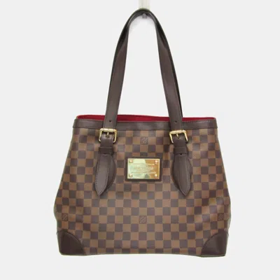 Pre-owned Louis Vuitton Damier Hampstead Mm Shoulder Bag Ebene In Brown